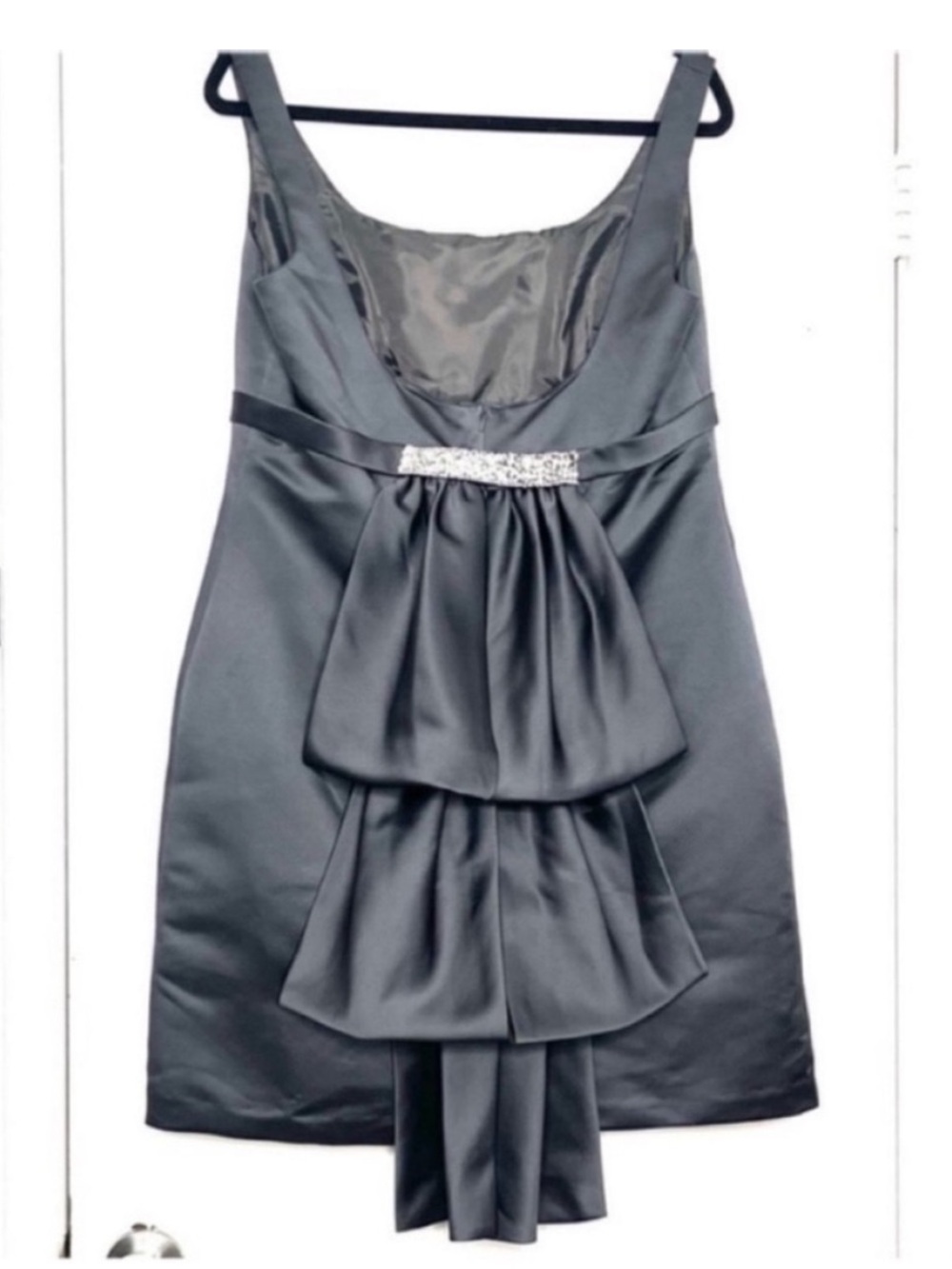 Melissa Sweet Empire Waist
Rhinestone Detail Mini Dress Charcoal Gray Size 14